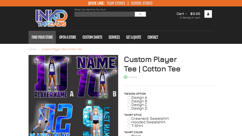 Custom Player Tee custom t-shirts