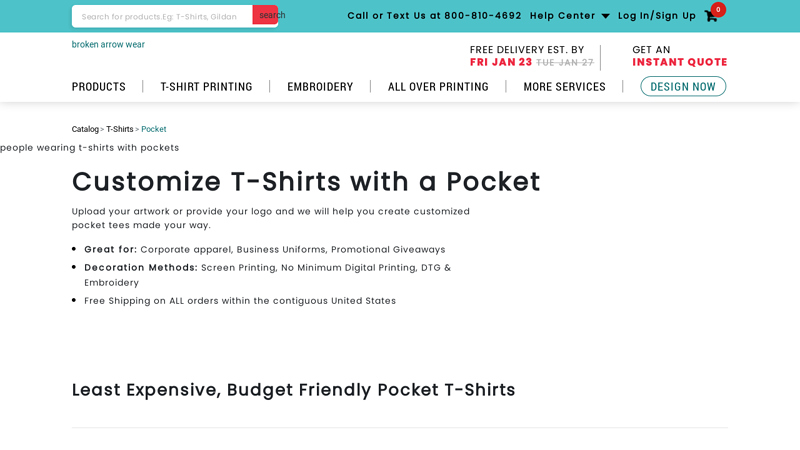 Custom Pocket T-Shirts custom t-shirts