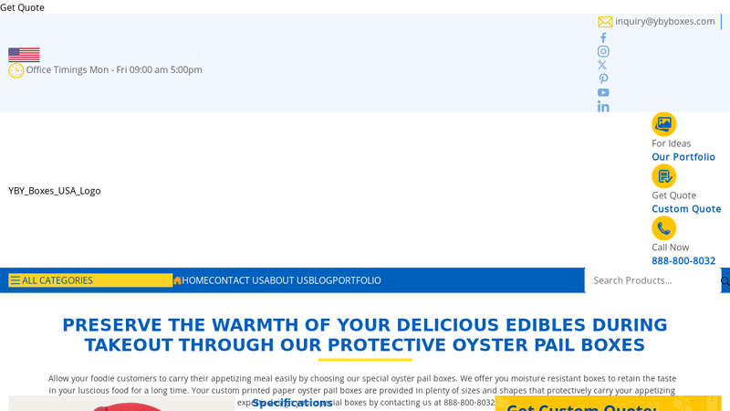 Custom Printed Oyster Pail Packaging Boxes At Wholesale Price ...