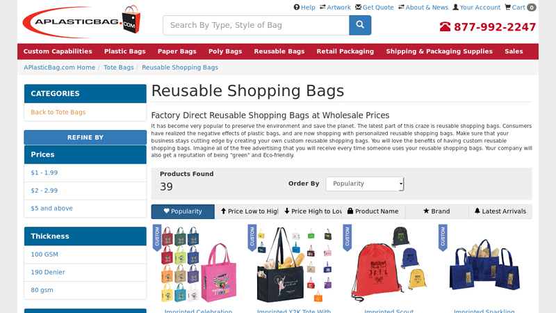 Custom Reusable Shopping Bags at Wholesale Prices
