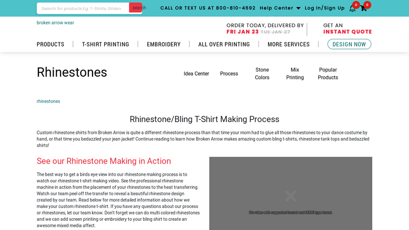 Custom Rhinestone Bling T custom t-shirts