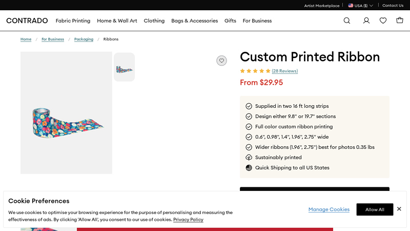 Custom Ribbon Printing. Design Your Own Ribbon with Logo