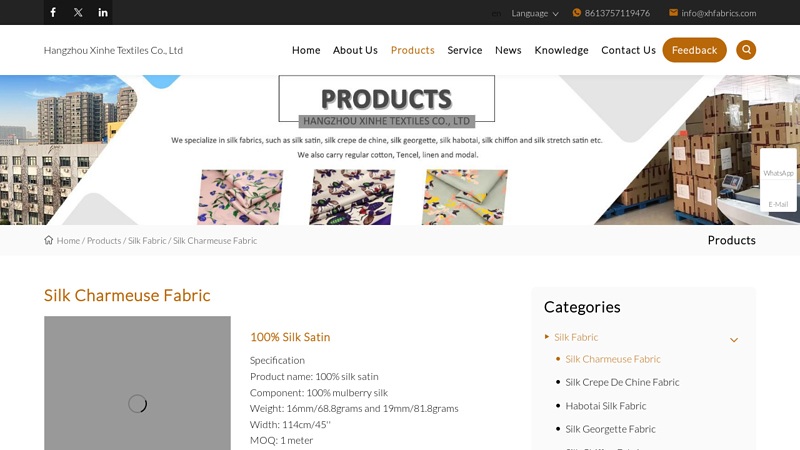 Custom Silk Charmeuse Fabric Wholesale