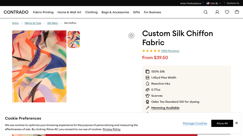 Custom Silk Chiffon Fabric