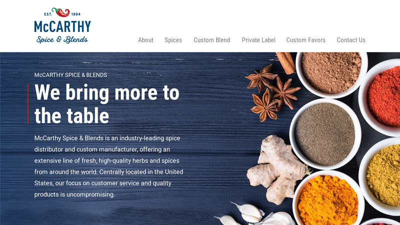 Custom Spice Blends from McCarthy Spice & Blends