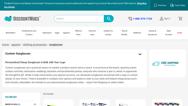 Custom Sunglasses - Promotional Sunglasses Bulk