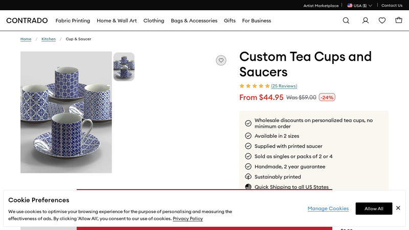 Custom Tea Cups and Saucers