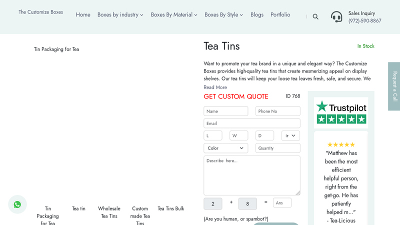 Custom Tea Tins Wholesale