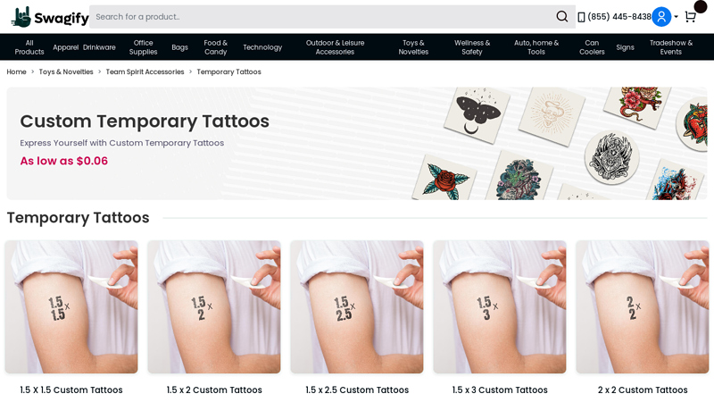 Custom Temporary Tattoos