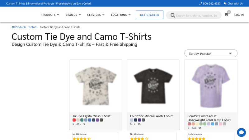 Custom Tie Dye and Camo T-Shirts custom t-shirts