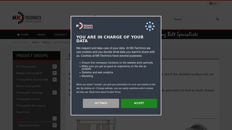 Custom timing belt pulleys for all possible applications