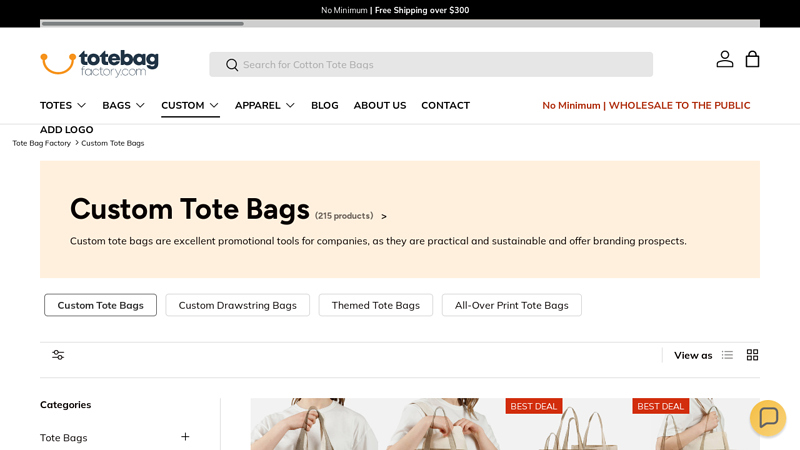 Custom Tote Bags Retail and Wholesale