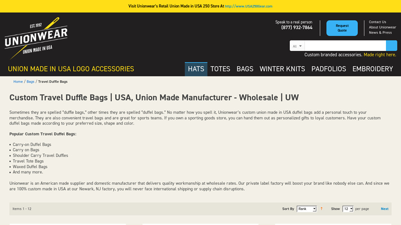 Custom Travel Duffle Bags