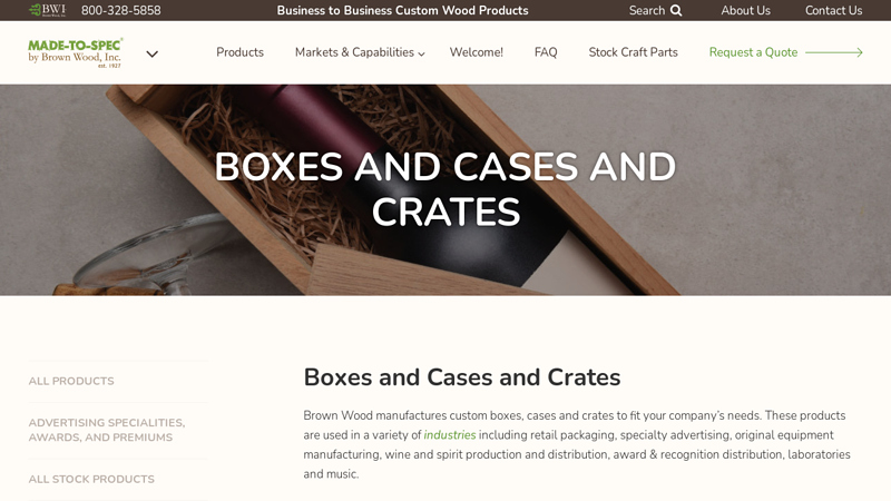 Custom Unfinished Wood Box & Crate Manufacturer