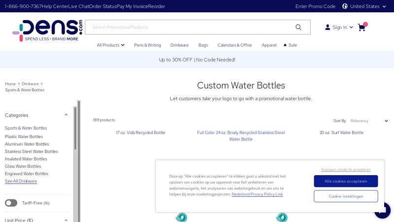 Custom water bottles