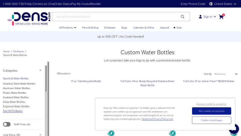 Custom water bottles