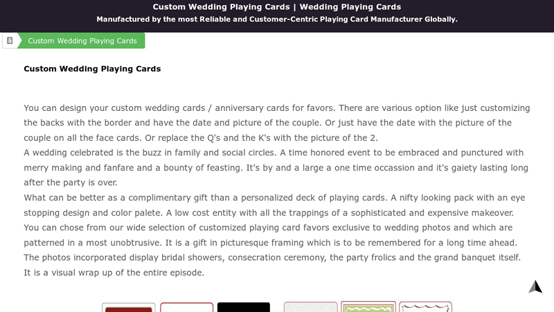 Custom Wedding Playing Cards