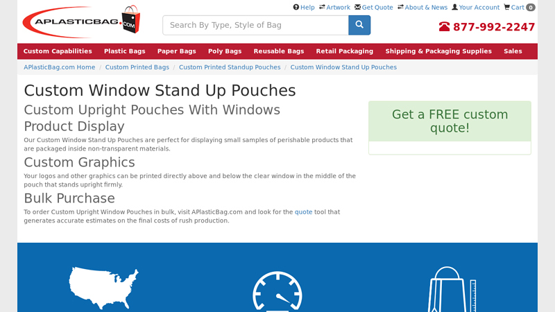 Custom Window Stand Up Pouches