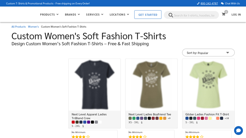 Custom Women's Soft Fashion T-Shirts custom t-shirts