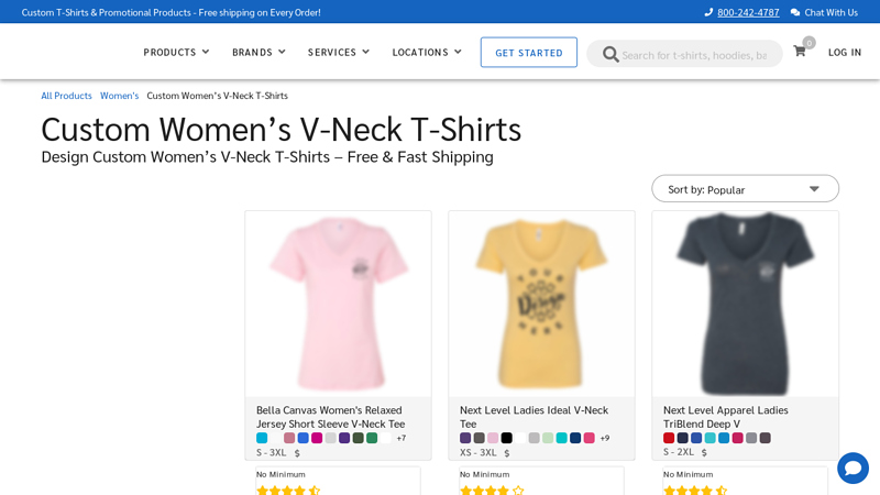 Custom Women's V-Neck T-Shirts custom t-shirts