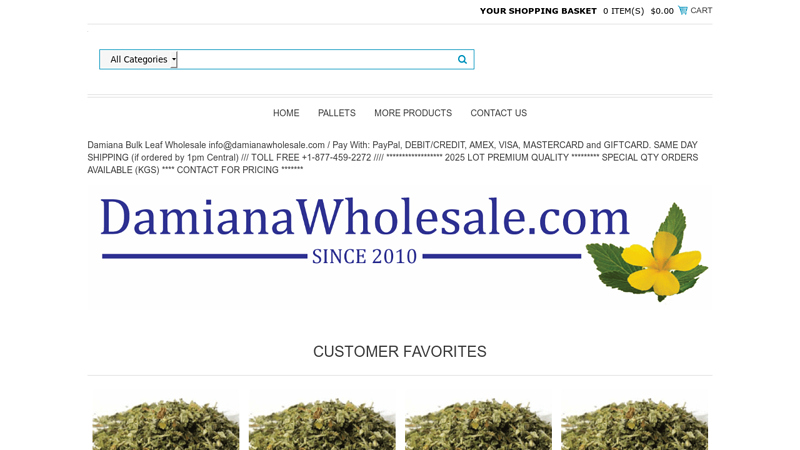 Damiana Leaf Wholesale Bulk Premium