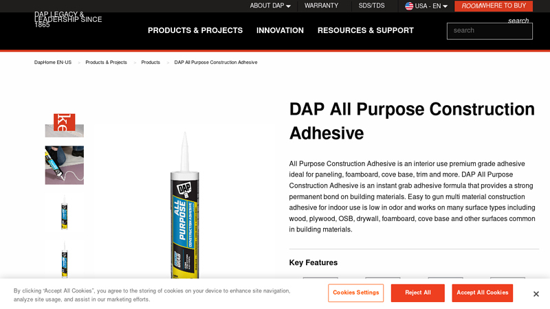 DAP ® All Purpose Construction Adhesive