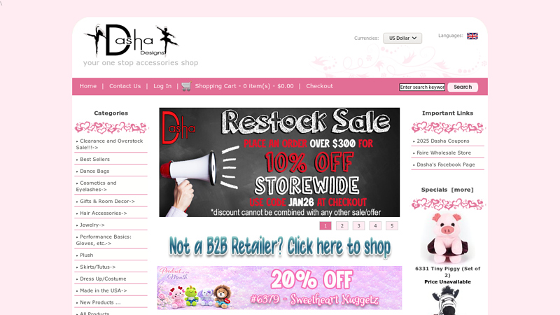 Dasha Designs, Wholesale Dance Accessories & Gifts ...