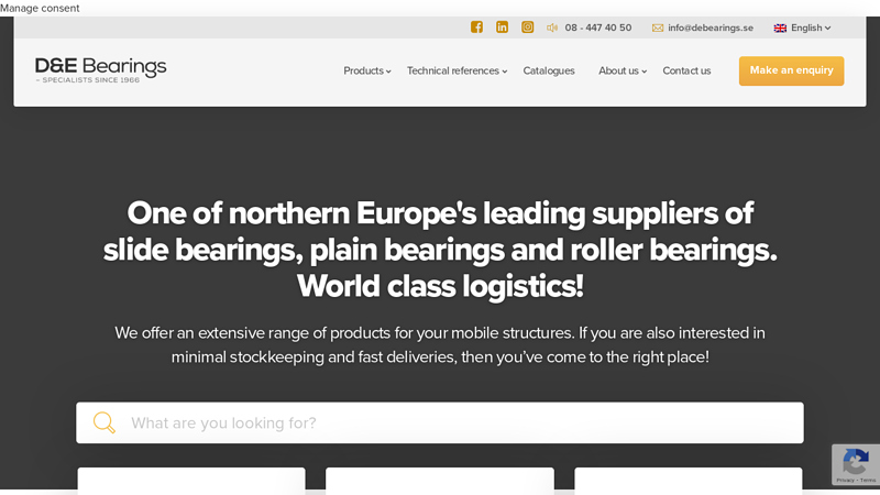 D&E Bearings » Slide bearings, plain bearings and roller bearings