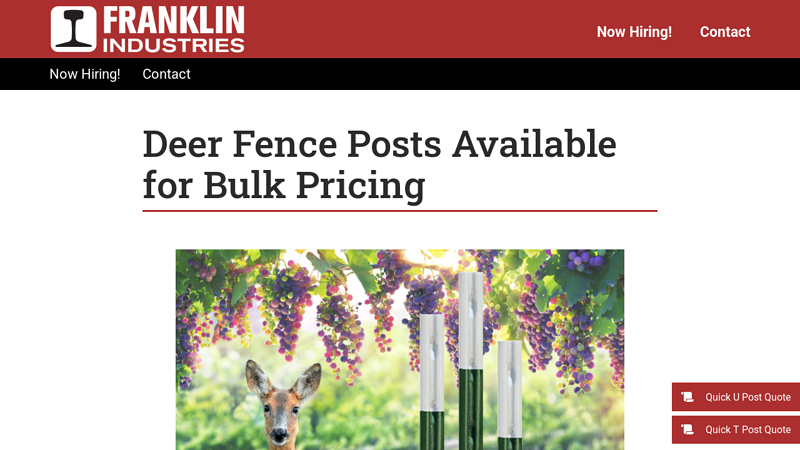 Deer Fence Posts Available for Bulk Pricing