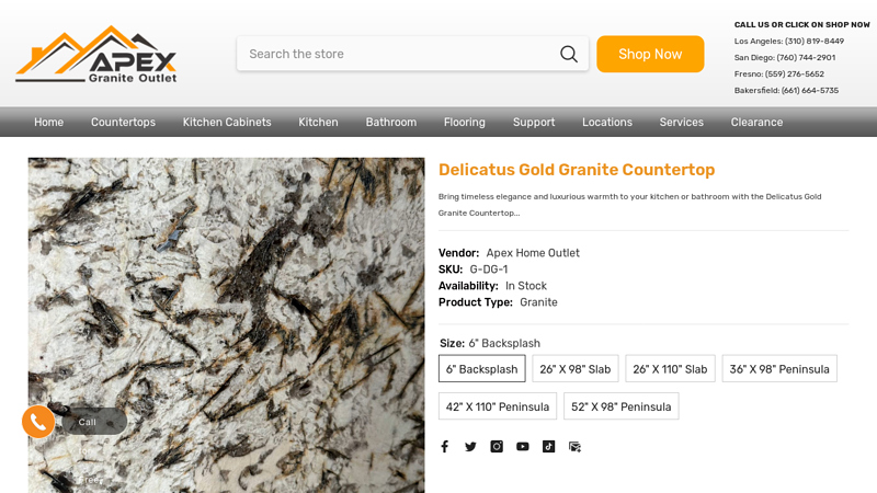 Delicatus Gold Granite Countertop