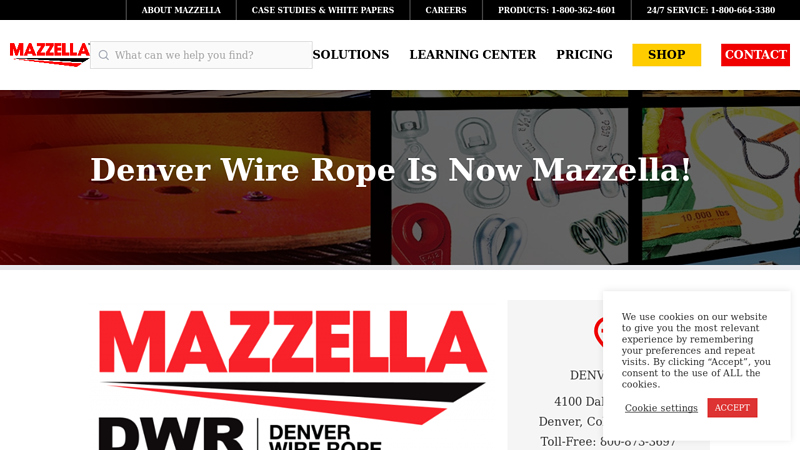 Denver Wire Rope Is Now Mazzella!