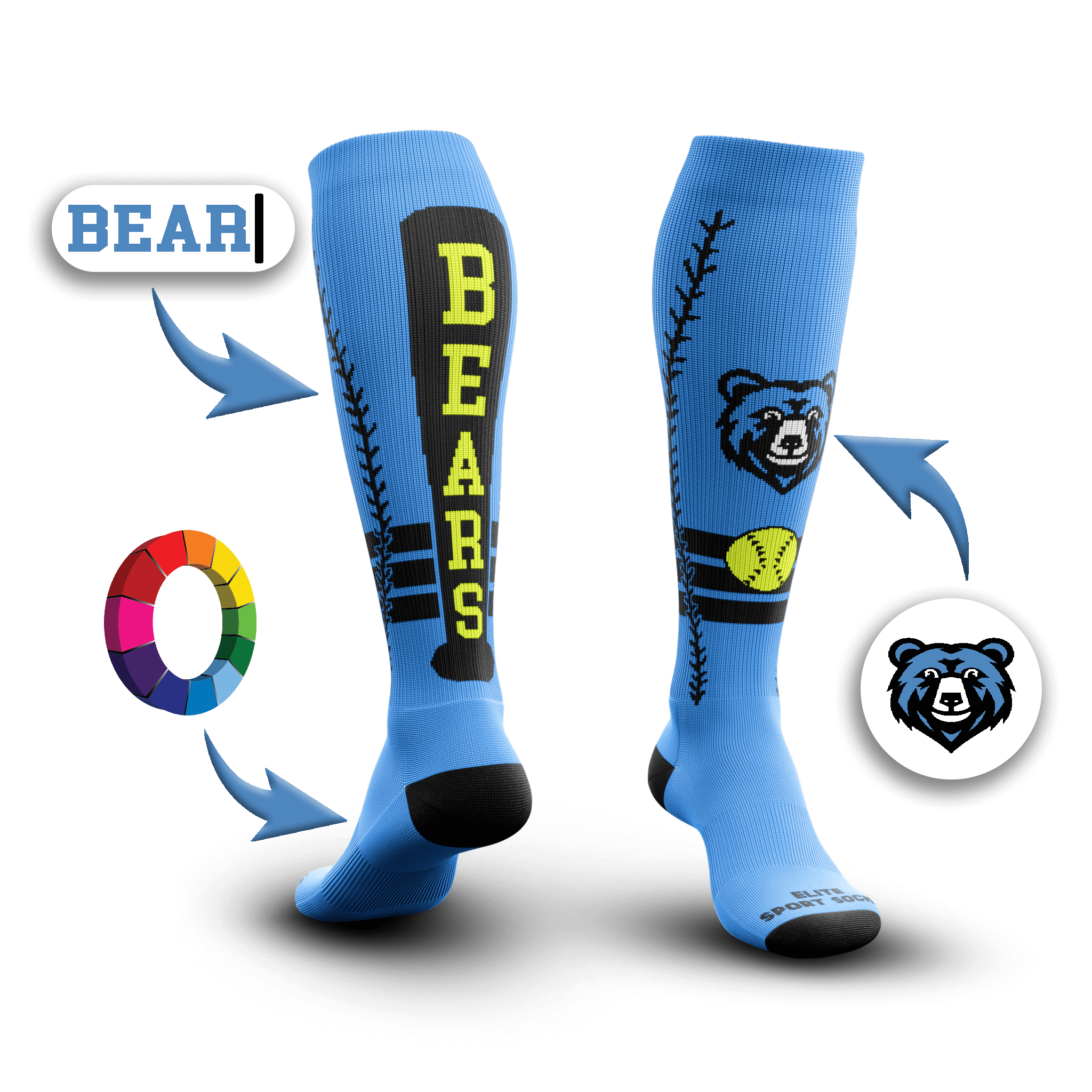 Design Custom Softball Socks in Minutes