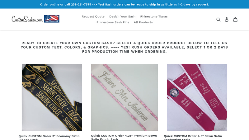Design your own Custom Sash at CustomSashes.com