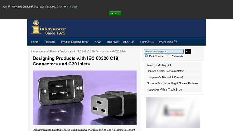 Designing Products with IEC 60320 C19 Connectors and C20 Inlets