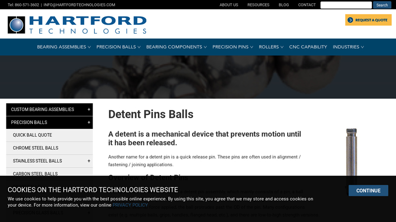 Detent Pins Balls Manufacturer