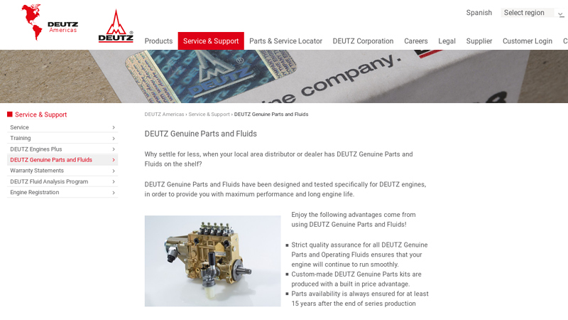 DEUTZ Genuine Parts and Fluids