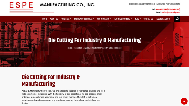 Die Cutting for Industry & Manufacturing