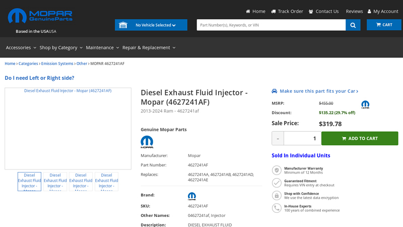 Diesel Exhaust Fluid Injector