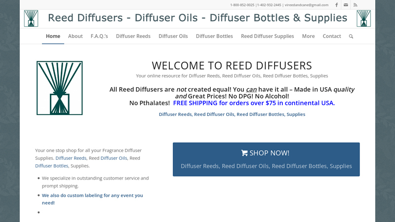 Diffuser Reeds, Reed Diffuser Oils, Reed Diffuser Bottles, Supplies