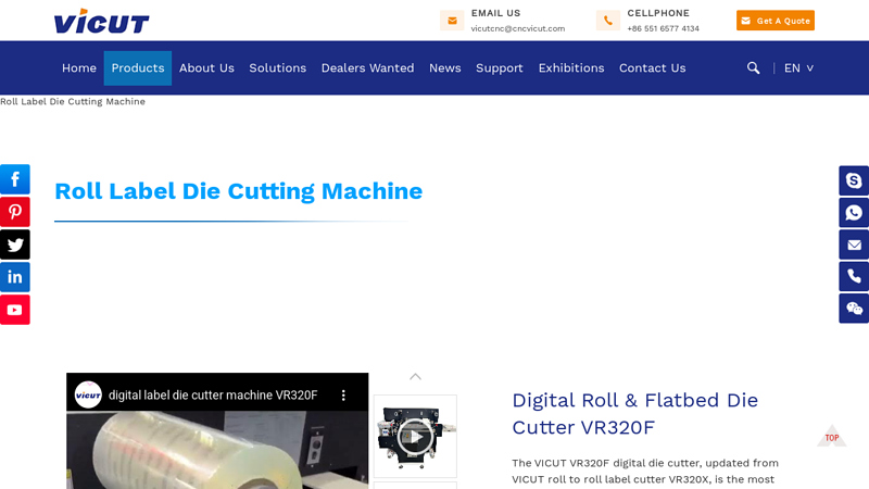 Digital Roll & Flatbed Die Cutter VR320F
