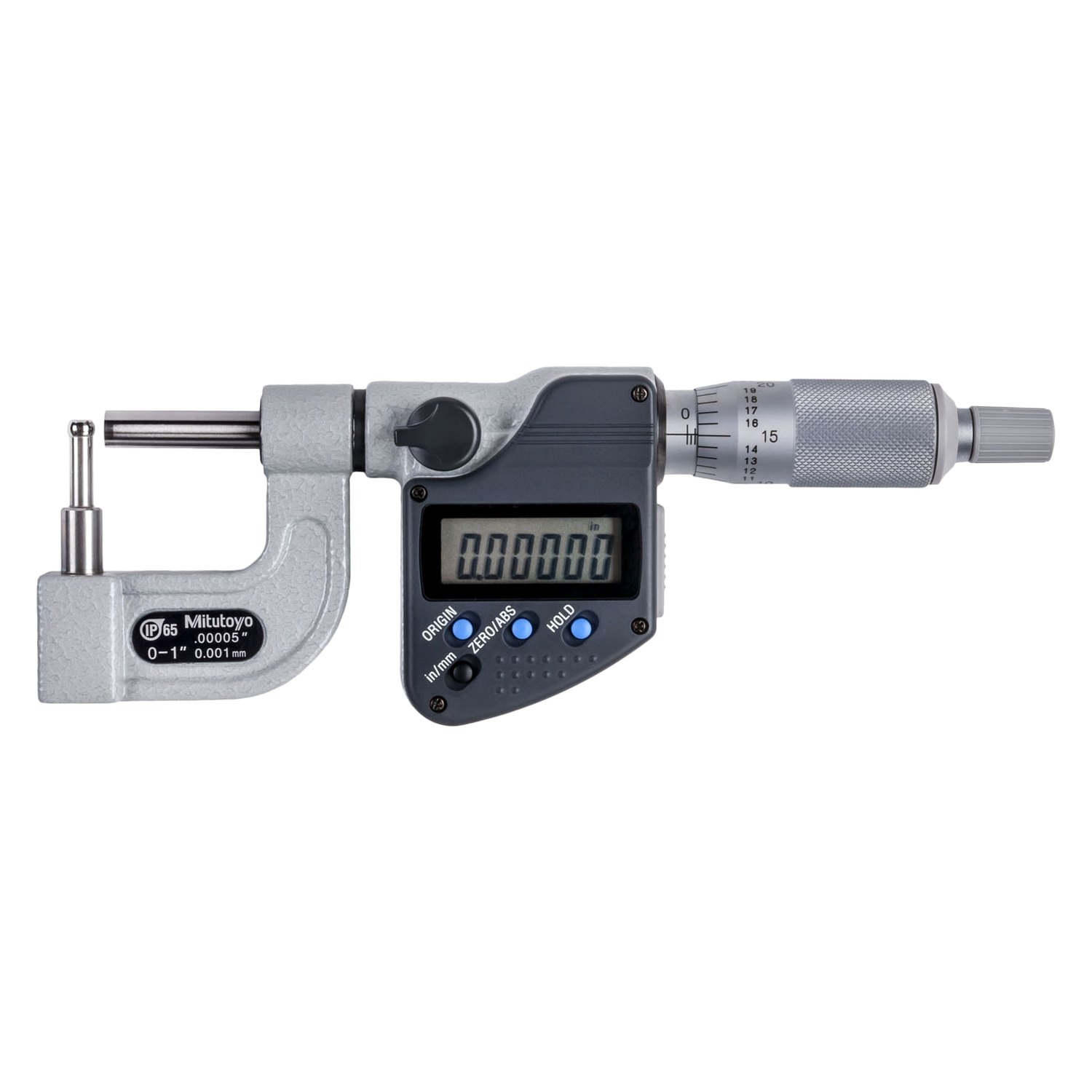 Digital Tube Micrometer, with Cylindrical Anvil, Series 395, Type A