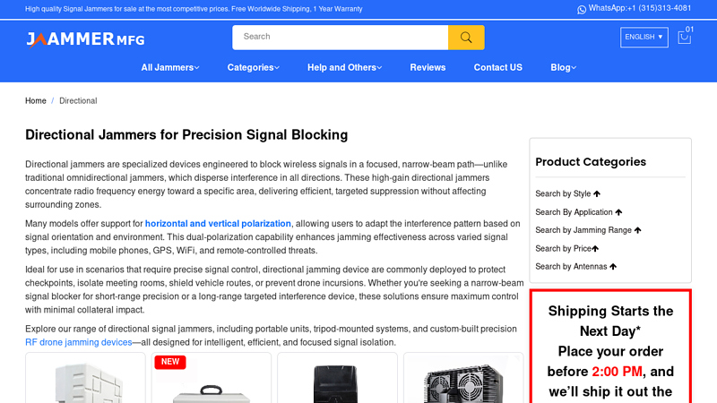 Directional Jammers – Targeted High