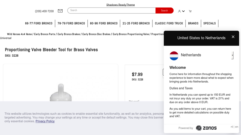 Disc Brake Proportioning Valve Bleeder Tool