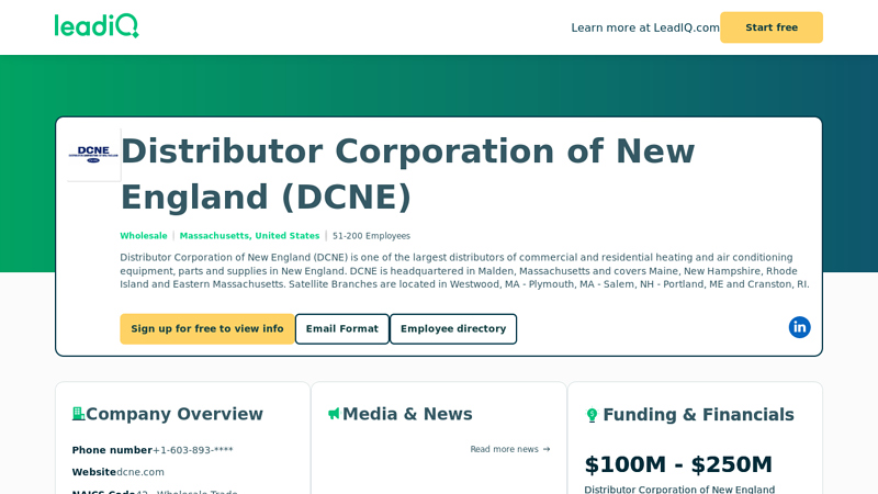 Distributor Corporation of New England (DCNE) Company Overview ...