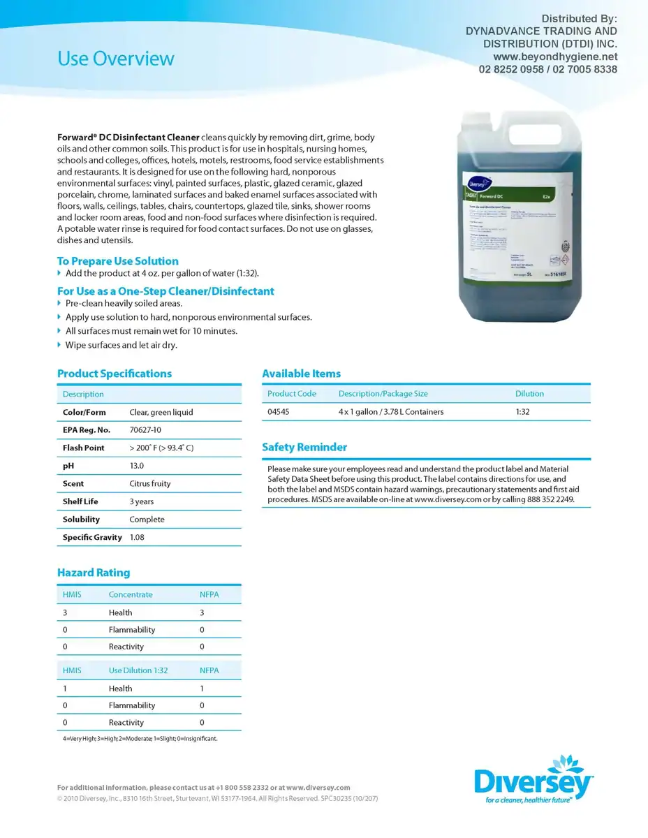 Diversey SDS