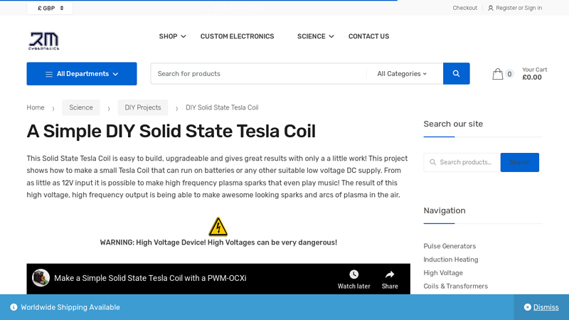 DIY Homemade SSTC Tesla Coil