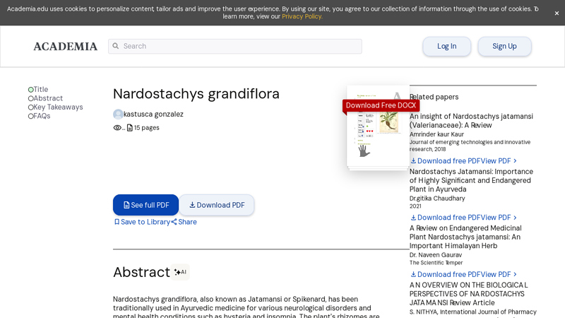 (DOC) Nardostachys grandiflora
