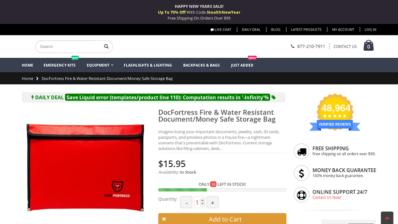DocFortress Fire & Water Resistant Document/Money Safe Storage ...