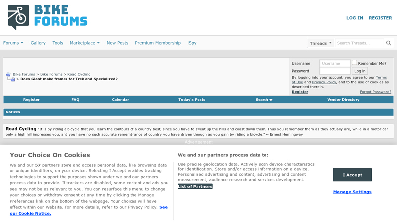Does Giant make frames for Trek and Specialized?