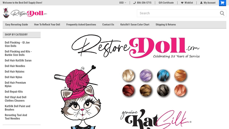 Doll Hair, Katsilk Doll Hair, Doll flocking, Color Matched Doll Paint ...